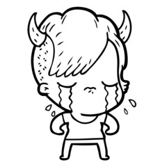 cartoon crying girl