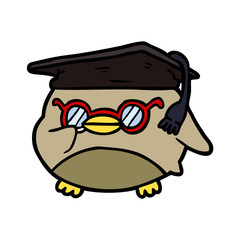 cartoon clever old owl