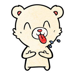 Obraz premium rude cartoon polar bear sticking out tongue