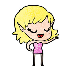 happy cartoon elf girl