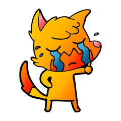 sad little fox cartoon character