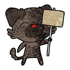 cartoon dog with protest sign