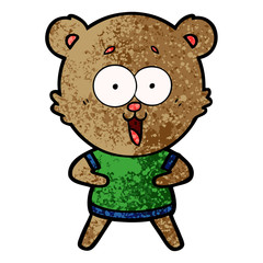 laughing teddy  bear cartoon