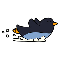 cartoon penguin sliding © lineartestpilot