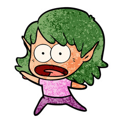 cartoon shocked elf girl