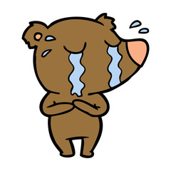 crying bear cartoon character