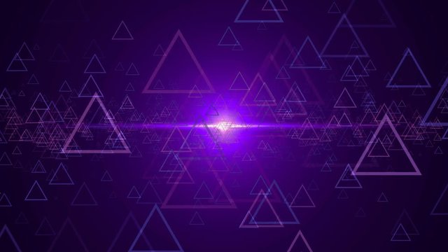Abstract background with outline triangles. Seamless loop