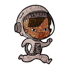 cartoon astronaut woman