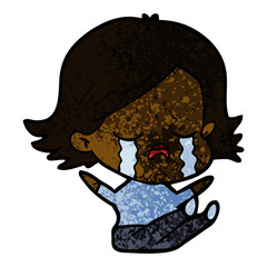 cartoon girl crying