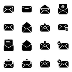 Set of icon for email and message. Simple set of mail related icons collection