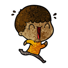 laughing cartoon man running