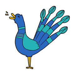 cartoon peacock