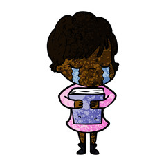 cartoon woman crying
