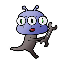 cartoon three eyed alien