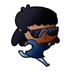 Fototapeta premium cartoon indifferent woman running