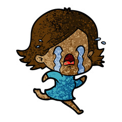 cartoon woman crying