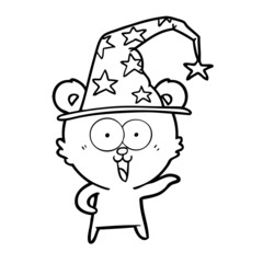 laughing wizard teddy  bear cartoon