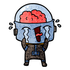 cartoon crying robot