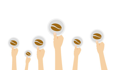 Hände halten Kaffebohne