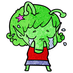 cartoon crying alien girl