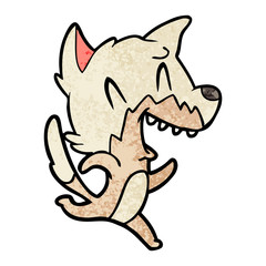 laughing fox running away