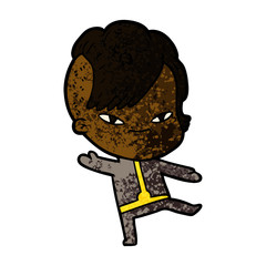 cute cartoon girl with hipster haircut