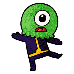 cartoon cyclops alien spaceman