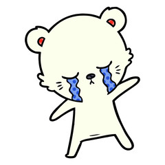 sad little polar bear cartoon