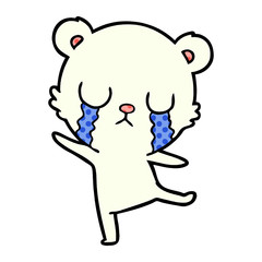 sad little polar bear cartoon