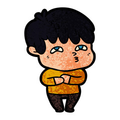 cartoon curious man