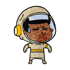 cartoon stressed astronaut