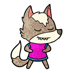 friendly cartoon wolf girl