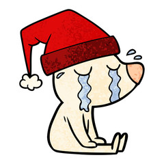 cartoon crying sitting polar bear