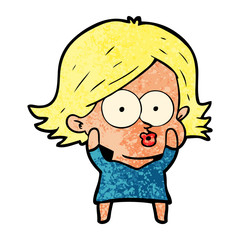 cartoon girl pouting