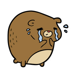 cartoon crying bear