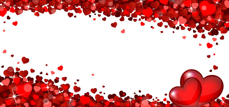 Banner with Red Hearts