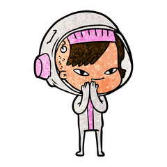 cartoon astronaut woman