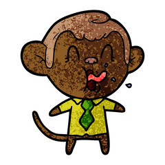 crazy cartoon business monkey