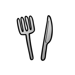 cartoon knife and fork
