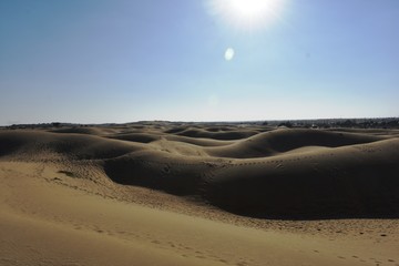 sam sand dunes in thar desert jaisalmer rajasthan india