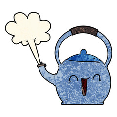 cartoon boiling kettle