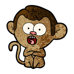 cartoon shocked monkey