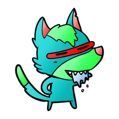 cartoon hungry wolf