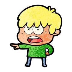 worried cartoon boy