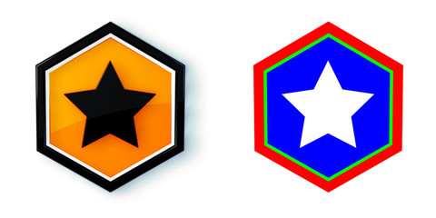 Ikona sześciobok 3D sześciokąt