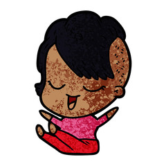 happy cartoon girl