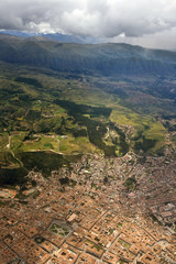 Aerial view of the city of Cuzco in Peru