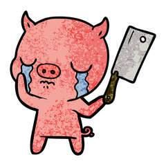 cartoon pig crying