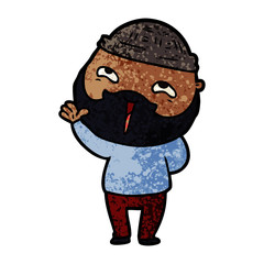 cartoon happy bearded man