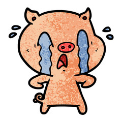 crying pig cartoon